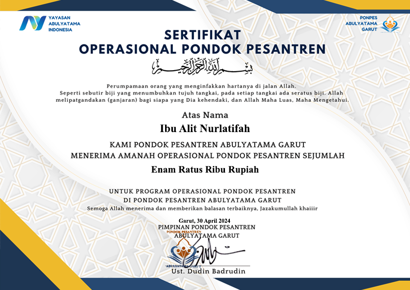 Sertifikat_6_1 - Operasional PonPes - Ibu Alit Nurlatifah