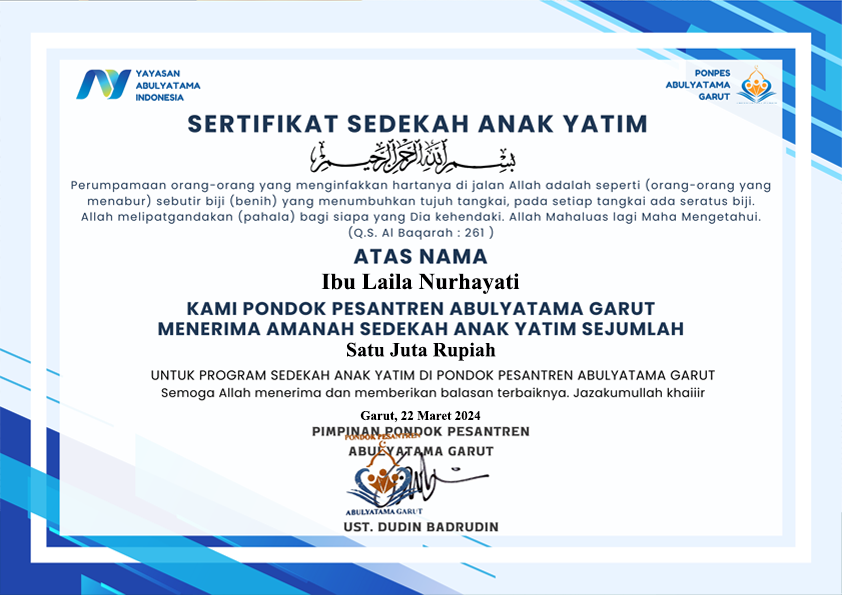 sertifikat_8_1 - Sedekah Anak Yatim - Ibu Laila Nurhayati