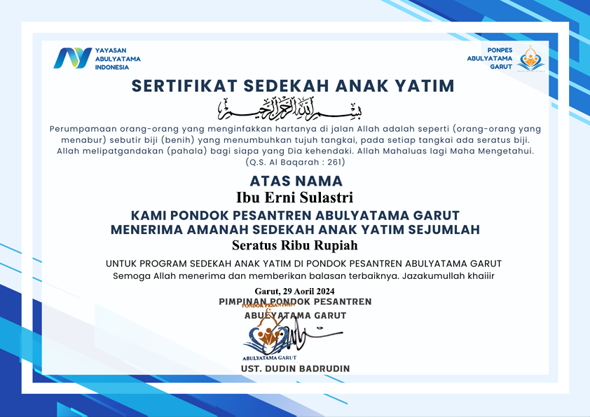 sertifikat_37_1 - Sedekah Anak Yatim - Ibu Erni Sulastri