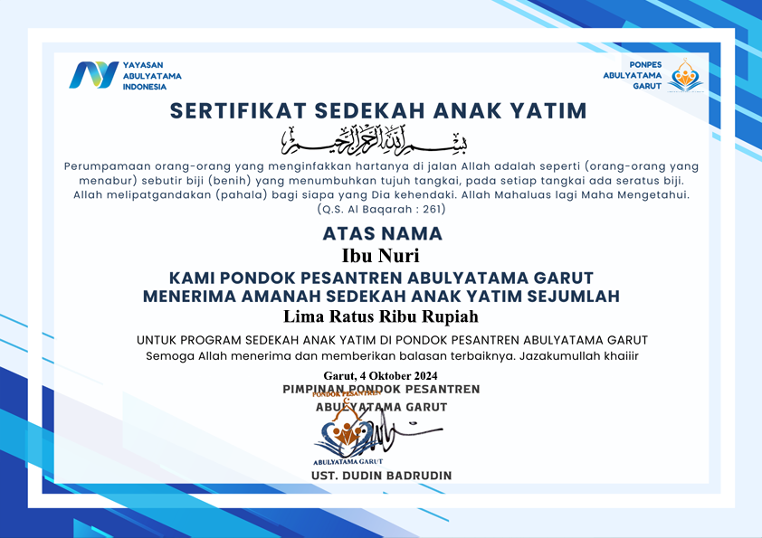 sertifikat_42_5 - Sedekah Anak Yatim - Ibu Nuri